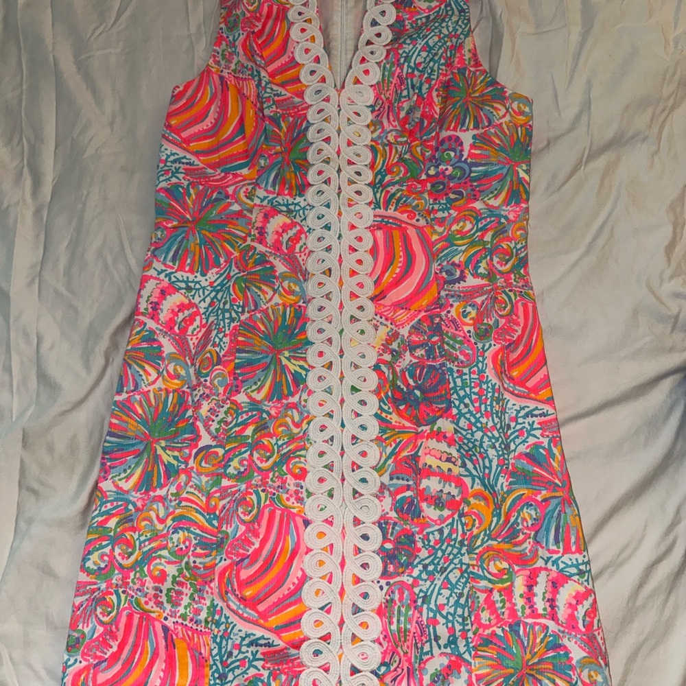 Lilly Pulitzer Vibrant Pink and Blue Mini Dress